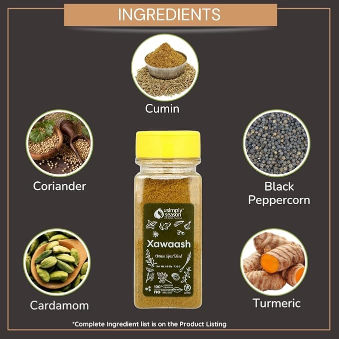 USimplySeason Xawaash Spice (4.8 oz) - East African Cuisine Inspired, Vibrant Blend, Perfect for