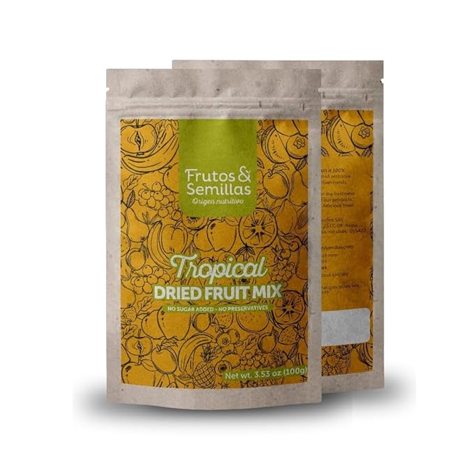 Frutos & Semillas Tropical Burst Dried Fruit Mix: Pineapple, Mango, Papaya, Strawberry & Banana