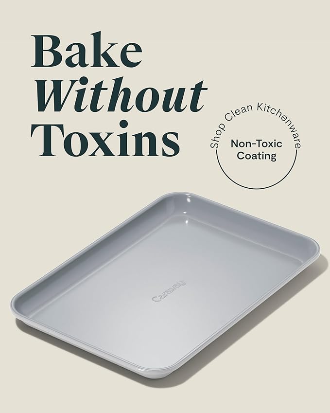 Caraway Nonstick Ceramic Small Baking Sheet (9x13”) – Non-Toxic, PTFE & PFOA Free – Oven Safe