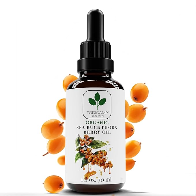 Organic Sea Buckthorn Oil - 1 fl oz Cold-Pressed Sea Buckthorn Berry Oil - Seabuckthorn for Face