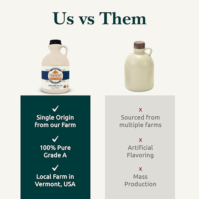 Vermont Maple Syrup - 64 oz Grade A, Golden Delicate Organic Maple Syrup - 100% Pure and Authentic