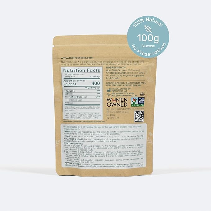 The Fresh Test, 100-gram Powder Drink Mix | Additive-Free, Non-GMO, Organic Ingredients | Mint