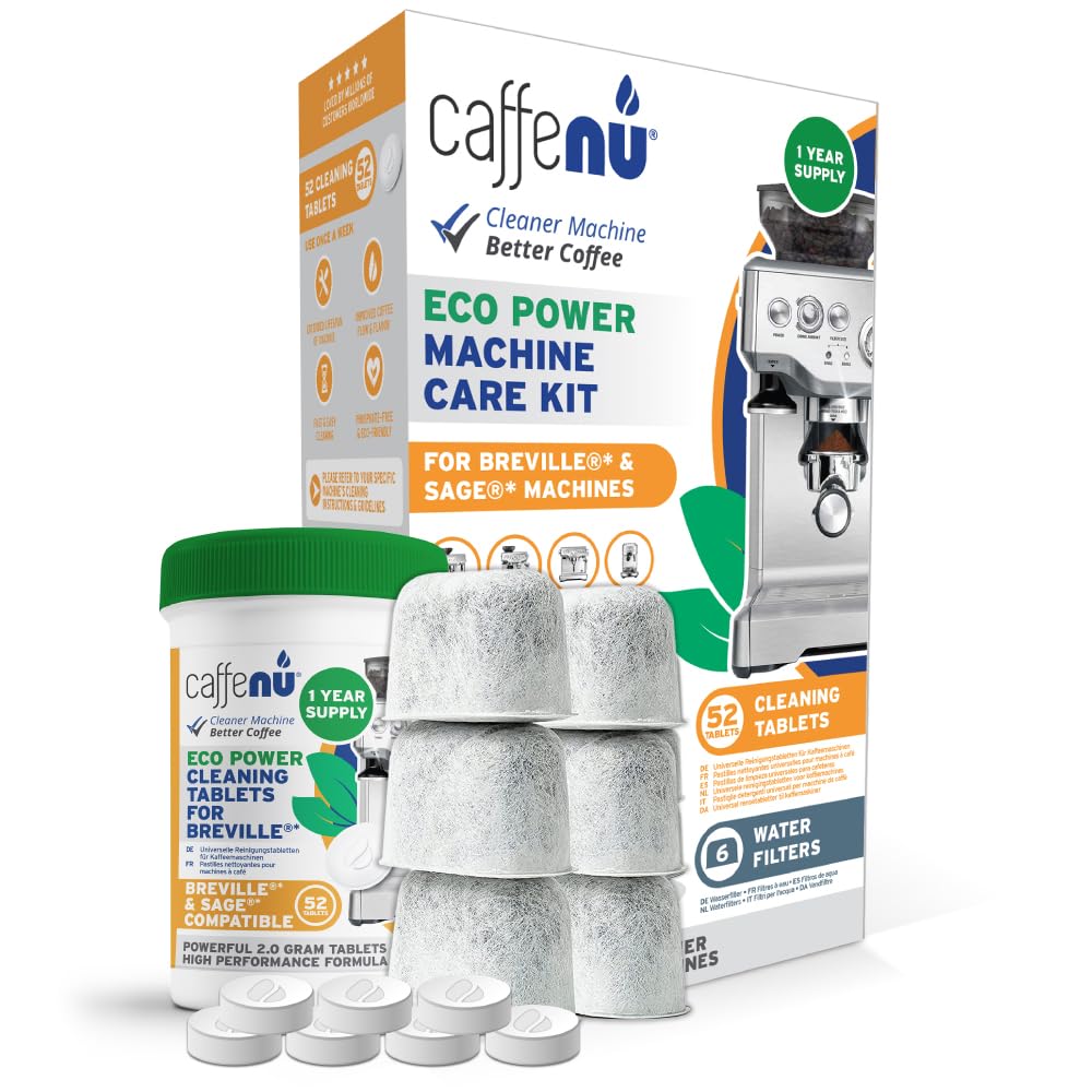 Caffenu Breville Compatible Cleaning Tablets and Water Filter, Espresso Kit