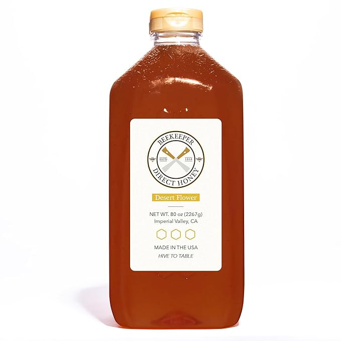 Beekeeper Direct Raw Unfiltered Honey - Real Raw Desert Flower Honey - All Natural Non-GMO Pure