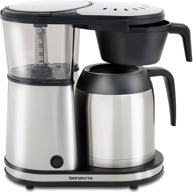 Bonavita 8 Cup Drip Coffee Maker Machine, One-Touch Pour Over, Auto Pause Brewing with Stainless