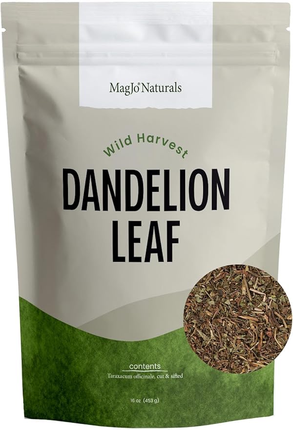 MagJo Naturals Wild-Harvest Dandelion Leaf (16 ounces) Cut & Sifted, Non-irradiated, Taraxacum
