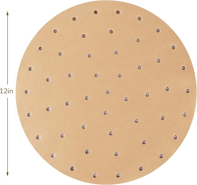 Beasea Air Fryer Round Liners - 12 Inch, 200pcs Unbleached Parchment Paper for Air Fryer and