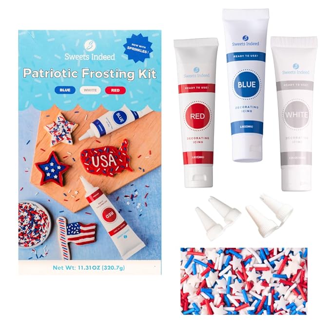 Sweets Indeed Frosting Kit plus Sprinkles Frosting Tubes nozzles 11.71 ounces Perfect for baking