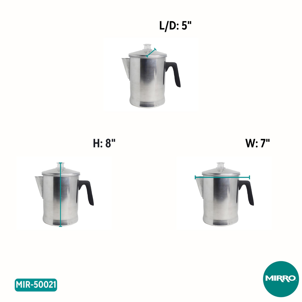MIRRO 9 Cup Aluminum Coffee Percolator with Cool-touch Handle