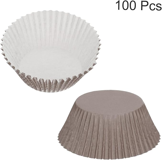 uxcell 100 Pcs Cupcake Liners, Muffins Paper Baking Cups Wrappers Standard Greaseproof for Baking