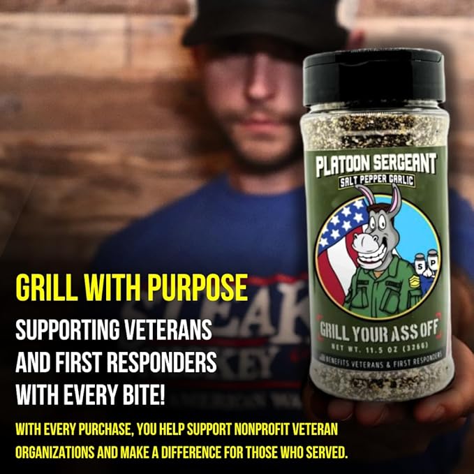 GYAO PSG Salt Pepper Garlic Seasoning – All-Natural BBQ Seasoning for Steak, Burgers, Pork &