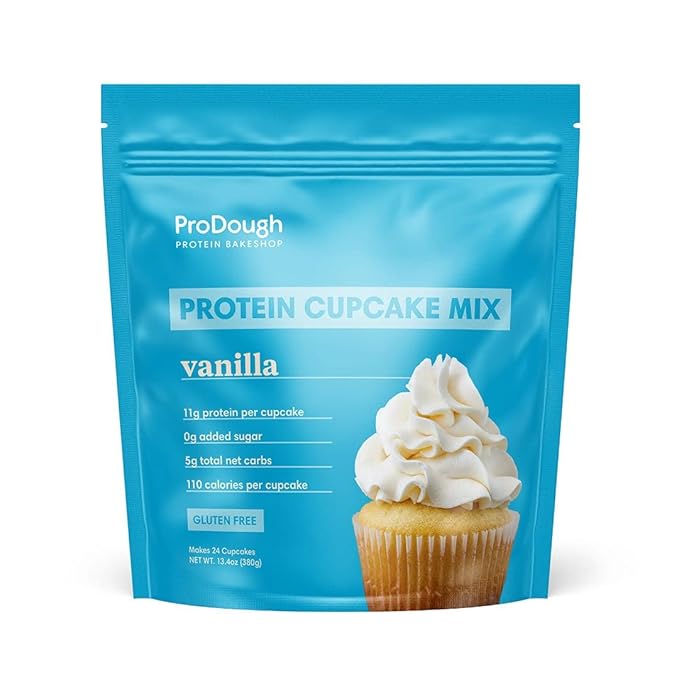 ProDough High Protein- Gluten Free Cupcake Mix, Low Carb, 13g of Protein per Cupcake, No Added