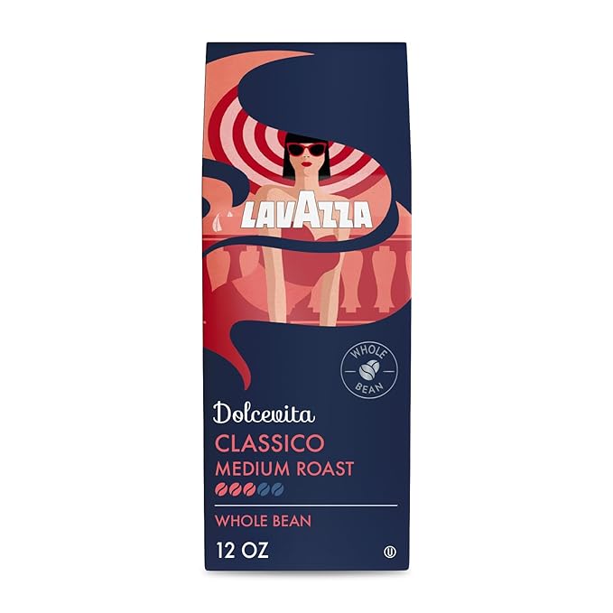Lavazza Dolcevita Classico Whole Bean Coffee 12oz Bag, Medium Roast, Rich and Full-bodied