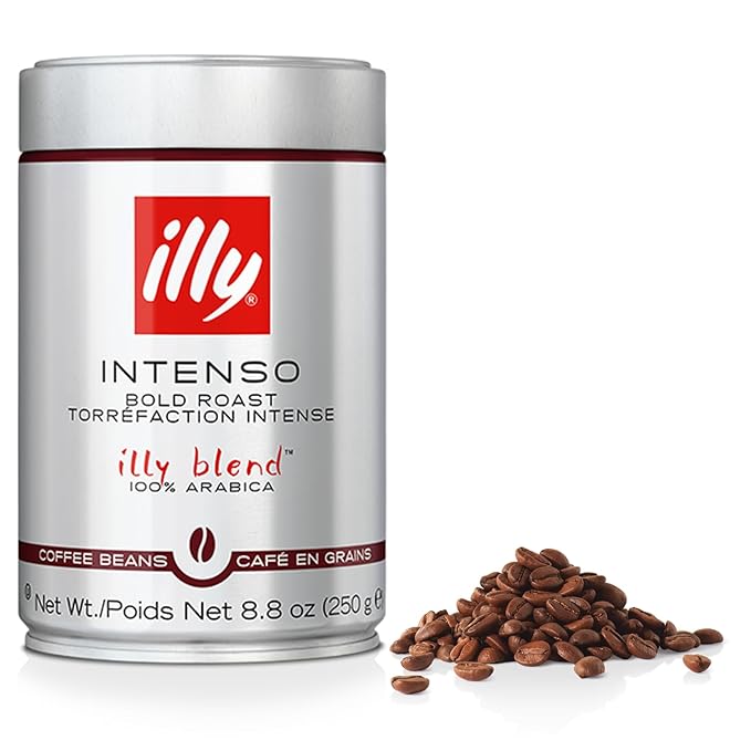 Illy Intenso Whole Bean Coffee, Dark Roast, Intense, Robust And Full Flavored With Notes Of Deep