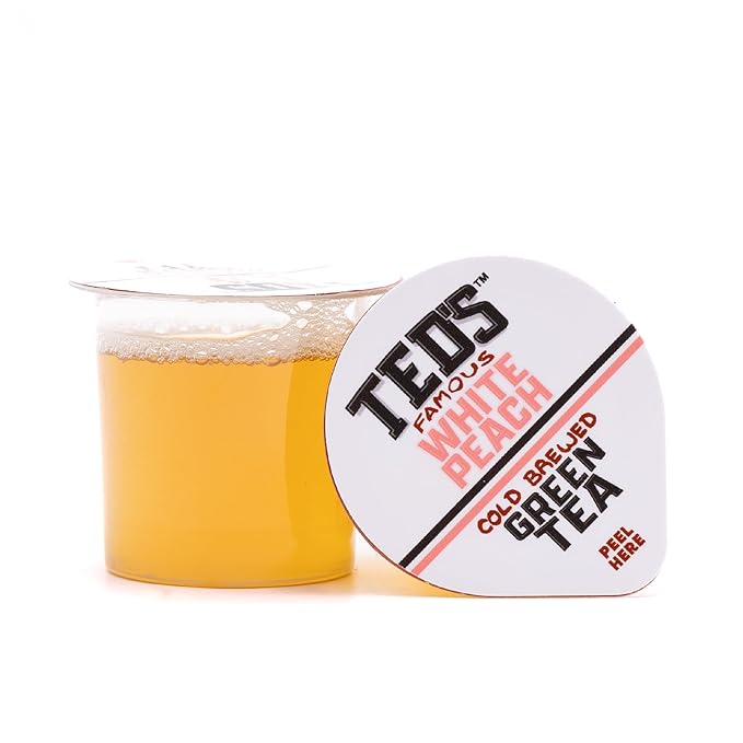 Ted's Tea by Java House - Single Serve Liquid Concentrate Pods - Peel and Pour - White Peach Green