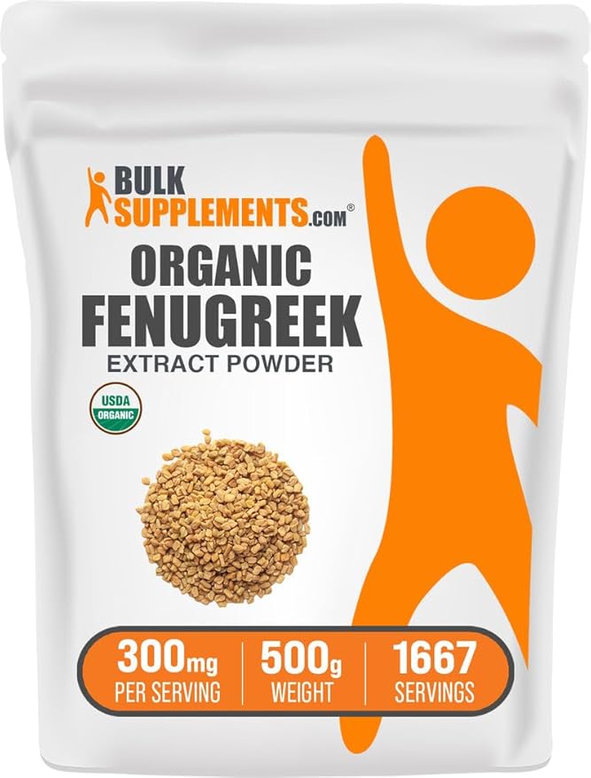 BulkSupplements.com Organic Fenugreek Extract Powder - Herbal Supplement, from Fenugreek Seeds