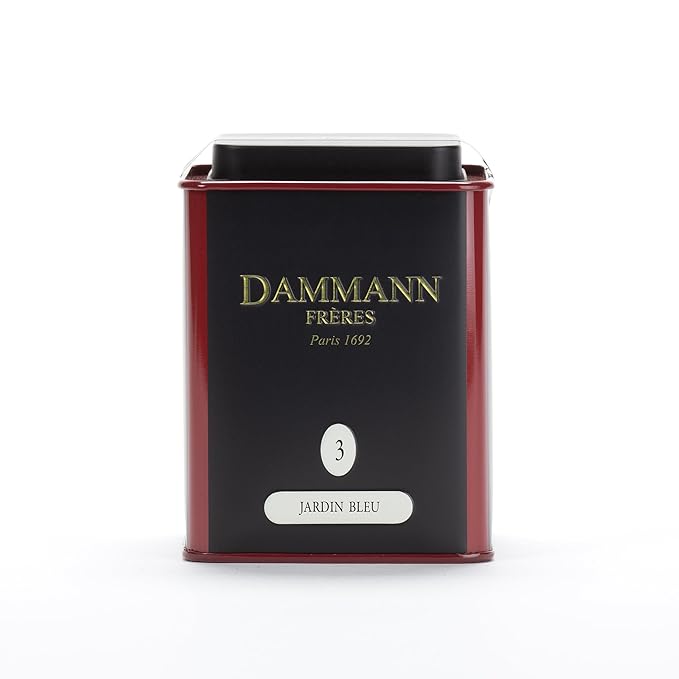 Dammann Freres Loose Leaf, Jardin Bleu, Premium Gourmet French Black Tea, Blend Strawberry, Rhubarb