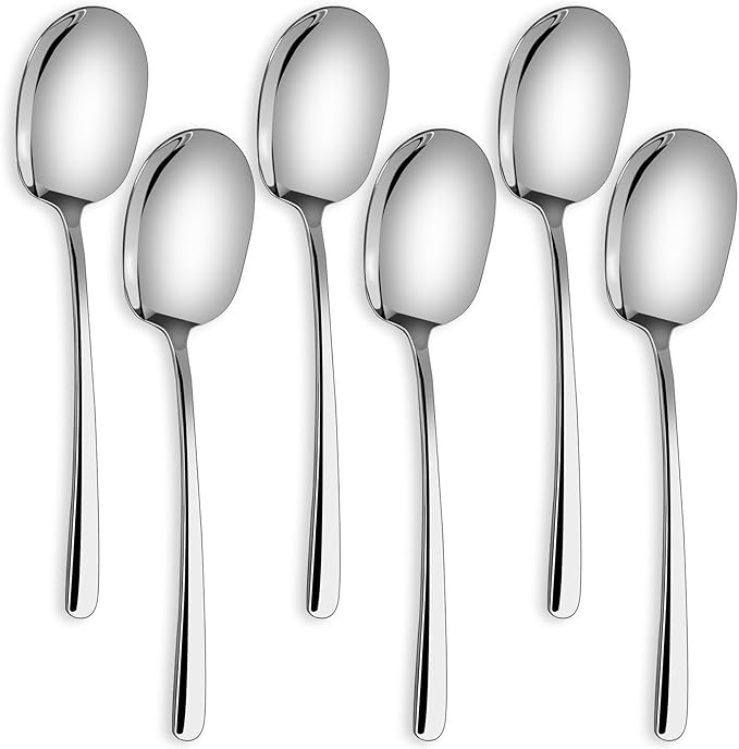 SOLEADER Extra Large Serving Spoons Set,12 Inch Stainless Steel Serving Spoon,Cooking Spoon,Pasta