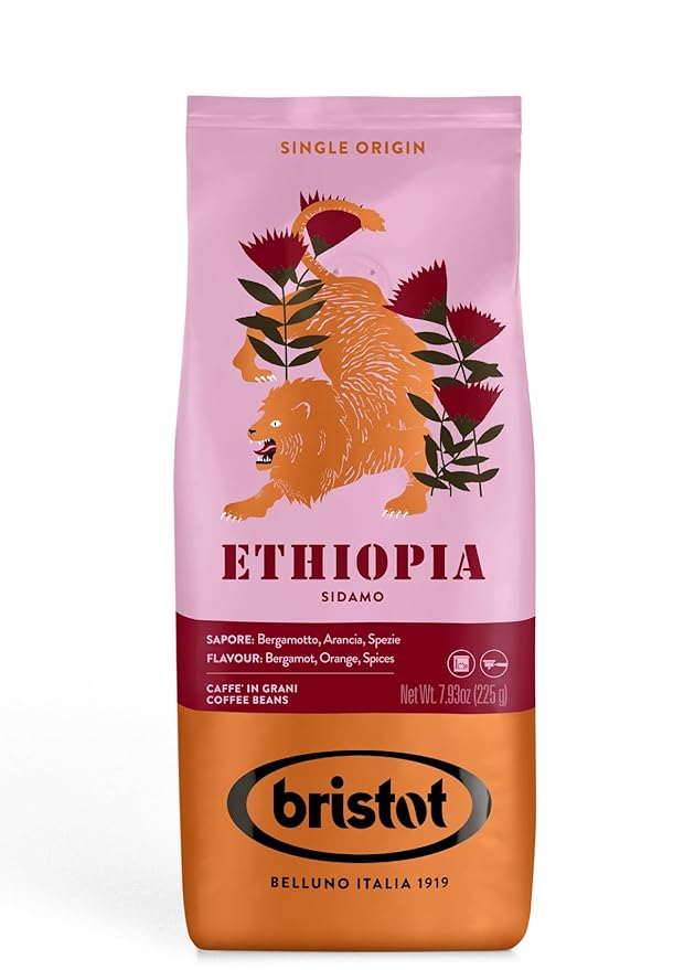 Bristot Single Origin Ethiopia Sidamo | Italian Single Origin Espresso Beans | 100% Arabica |