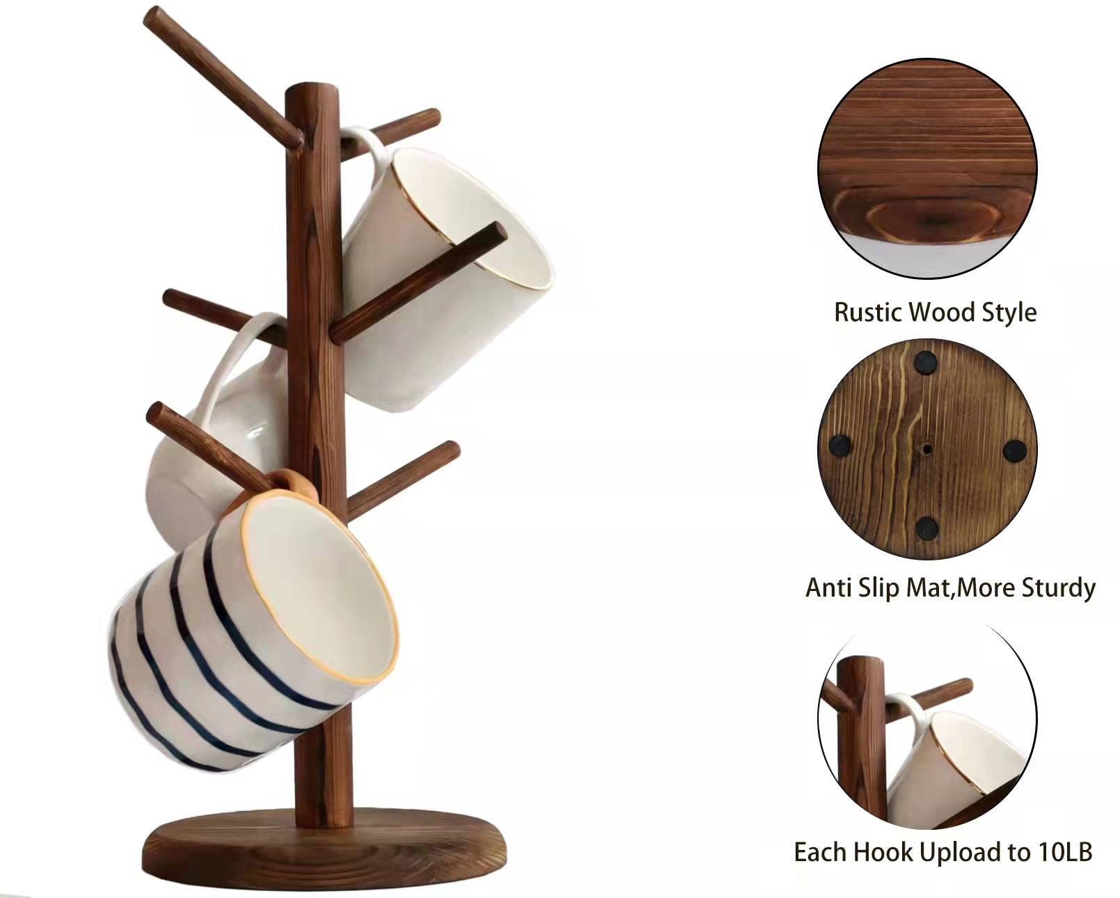 Dorhors Mug Holder Tree,Coffee Cup Holder,Mug Rack Stand Hook,Bar Organizer