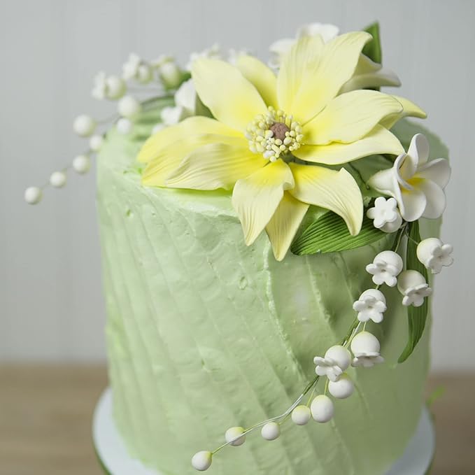 Global Sugar Art Lily of the Valley Sugar Cake Flowers Spray White, 4 Count by Chef Alan Tetreault