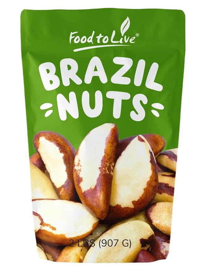 Food to Live- Brazil Nuts, 2 Pounds Non-GMO Verified, Raw, Whole, No Shell, Unsalted, Kosher