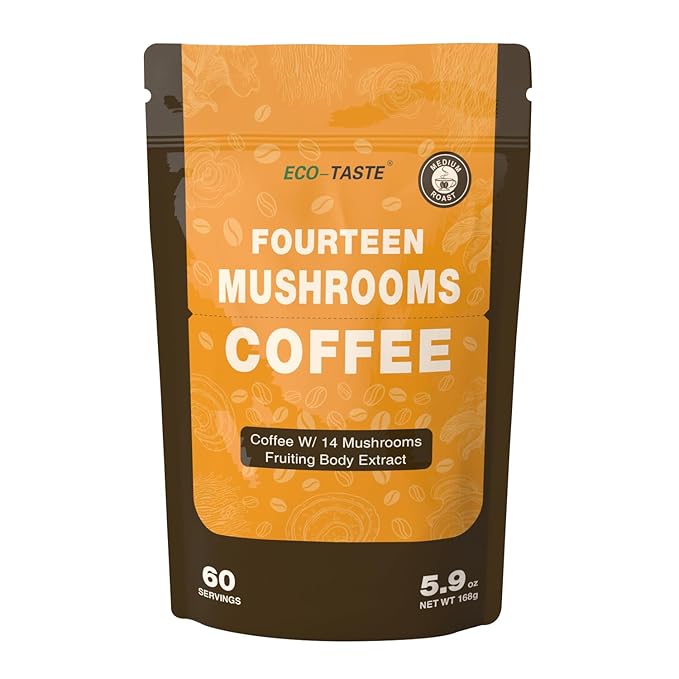 Mushrooms Coffee 14 in 1-60 Servings, Arabica Coffee with Lion's Mane, Reishi, Maitake, Turkey