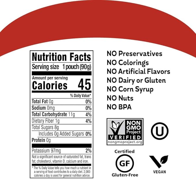 Buddy Fruits Snacks To Go Strawberry Unsweetened Applesauce 3.2oz Pouch (18pk)