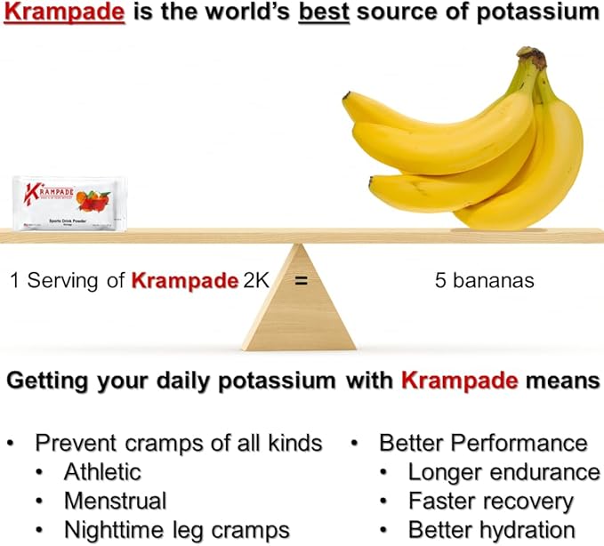 Original 2K - 2000 mg Potassium Electrolyte Powder Drink Mix | Cramp Relief - Hydration - Increased