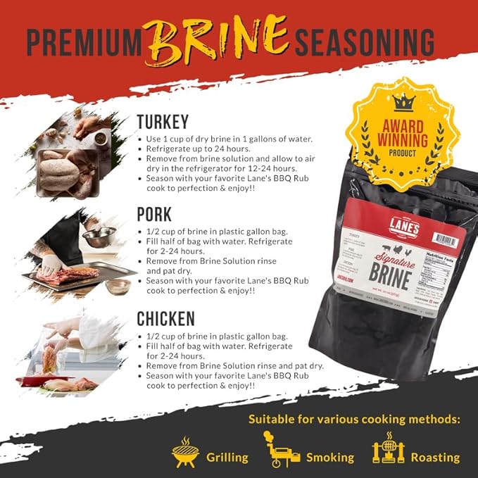 Lanes Signature Brine, Large Turkey Brine Seasoning Enough Brine for 2 Soaks, 100% Natural, No