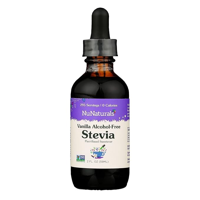 NuNaturals Liquid Stevia, Sugar-Free Sweetener, Plant-Based Sugar Substitute, Zero Calorie, Vanilla