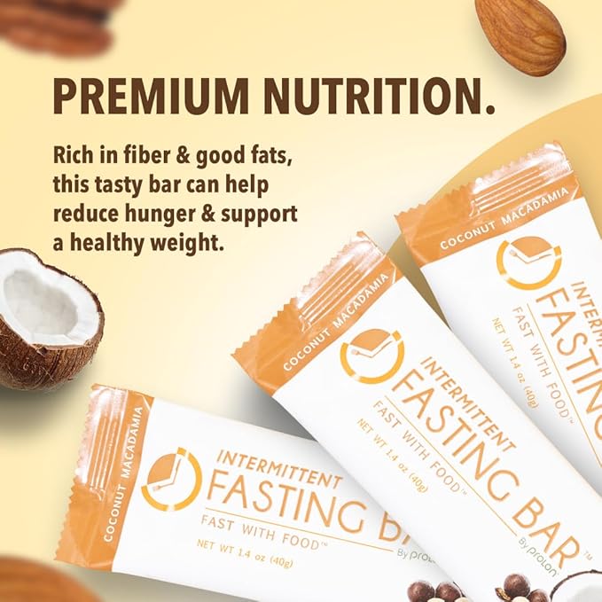 Prolon Fasting Bars | 5g Protein, 7g Fiber | Keto-Friendly, Gluten-Free, Dairy-Free, Plant-Based |