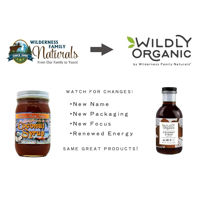 Wildly Organic Coconut Syrup 17.5 Oz - Organic Sweetener, Non-GMO, Kosher, Vegan, Buttery Caramel