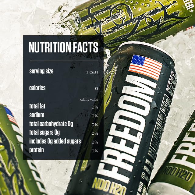 NO DAYS OFF Premium Water+ | Limited FREEDOM Edition (16oz Sparkling (Pack of 12))