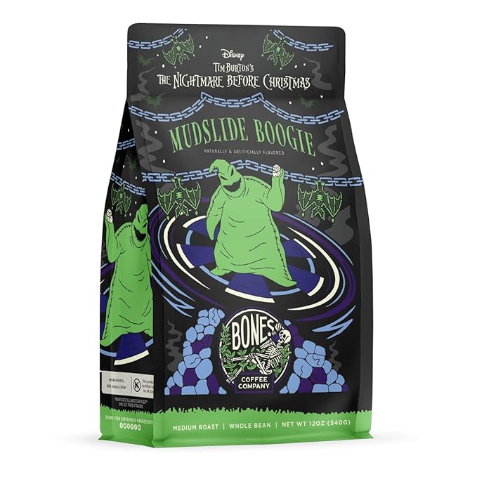 Bones Coffee Company The Nightmare Before Christmas Mudslide Boogie Flavored Coffee Beans, Whole