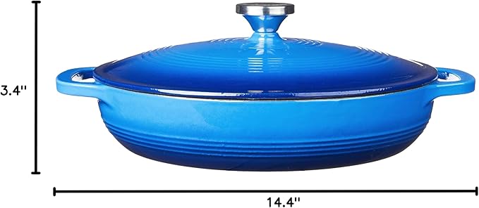 Lodge 3.6 Quart Enameled Cast Iron Oval Casserole With Lid ??Dual Handles ??Oven Safe up to 500ì§?F