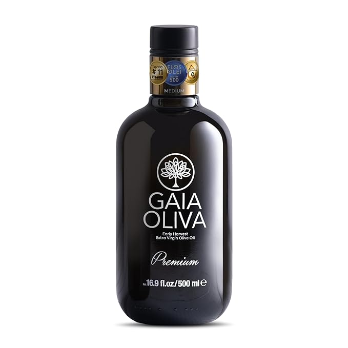 Gaia Oliva Cold Press Extra Virgin Olive Oil, Early Harvest Fruity Flavor Fresh Premium Olive Oil