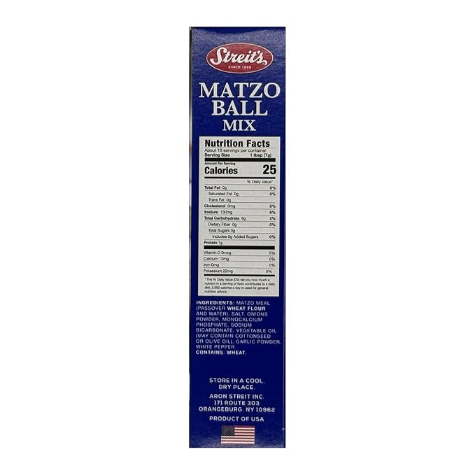 Streit's Matzo Ball Mix - Kosher Certified, Suitable for Passover, No MSG Added, Just Add Eggs &