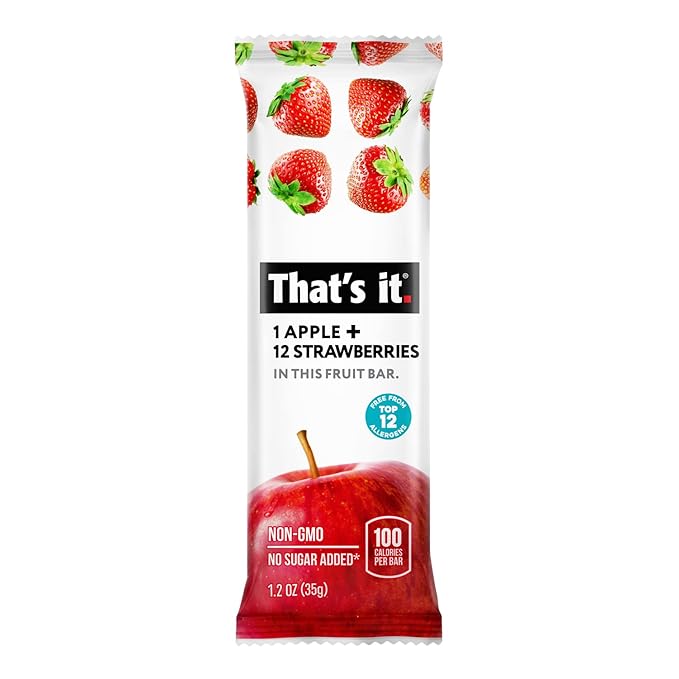 That's it. Fruit Bars 12 Variety Pack 100% Natural Real Fruit Bar, High Fiber Vegan, Gluten Free