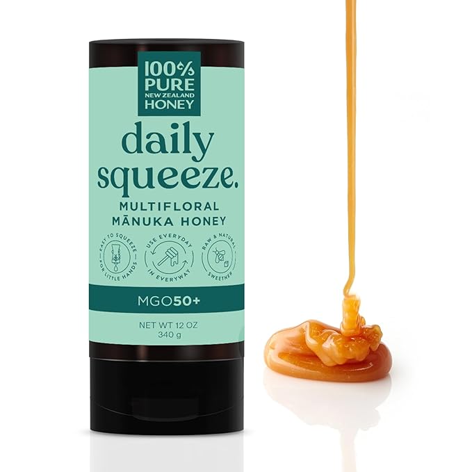 Manuka Honey New Zealand - MGO 50+ Multifloral 100% Pure New Zealand Mānuka Squeezy Honey, Raw