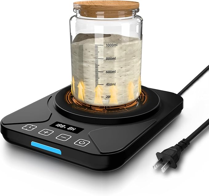 Sourdough Starter Warmer Mat - 24H Timer - Precise 1°F Thermostat Control (70-100°F) - Smart Memory