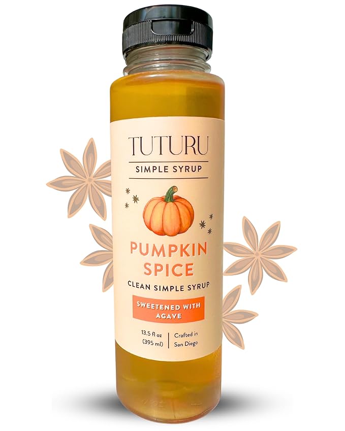 Pumpkin Spice Agave Simple Syrup for Coffee, Cocktails, Matcha - Sweetened with Agave Nectar
