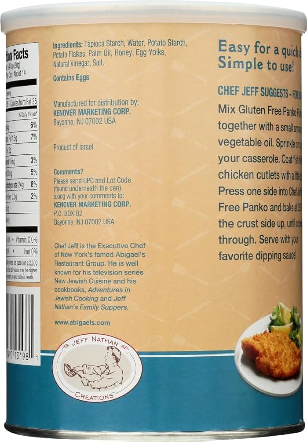 CheffJeff Nathan Creations, Gourmet Panko Plain Gluten Free, 15 Ounce (2 Pack)