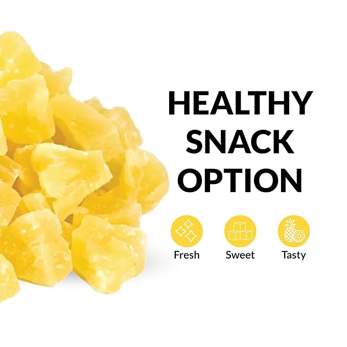 IAN's Dried Pineapple Chunks (2lb) Sweetened With Natural Cane Sugar - Dehydrated Pineapple Chunks