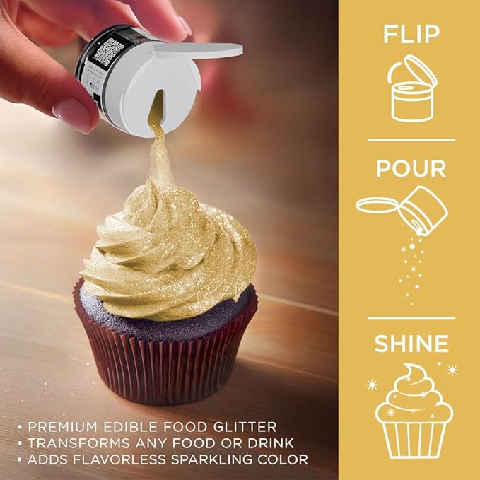 Bakell - Royal Gold Tinker Dust (5g, 1x Jar) Edible Glitter for Food, Desserts, and Beverages!