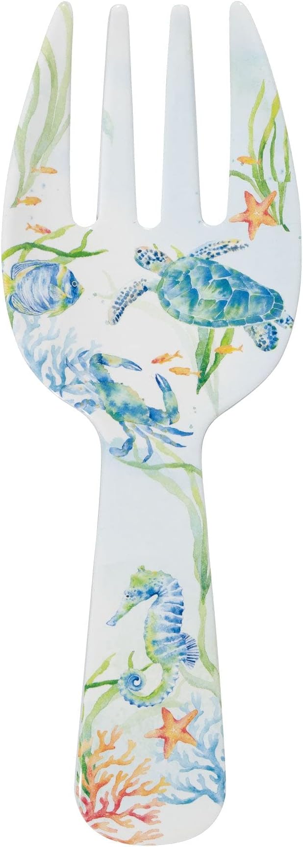 UPware Sea Life Serenade Melamine Salad Servers, Serving Utensil Set, Includes Serving Fork and