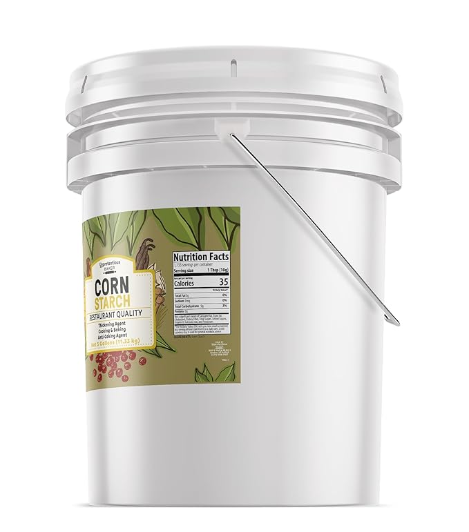 Corn Starch By Unpretentious Baker, Resealable 5-Gallon Bucket, Thickening Agent, For Bulk Baking &