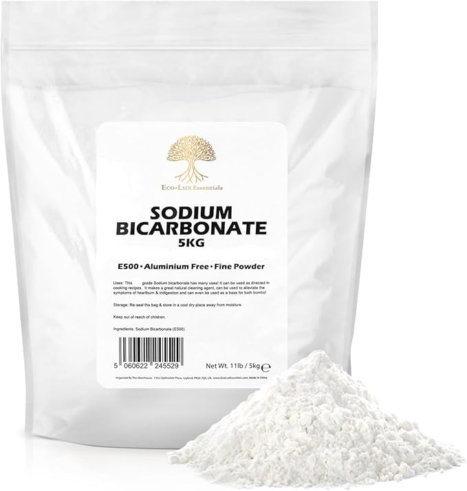 Pure Baking Soda, Sodium Bicarbonate (11 lbs.) Food Grade for Cleaning, Baking, Bath Bombs and