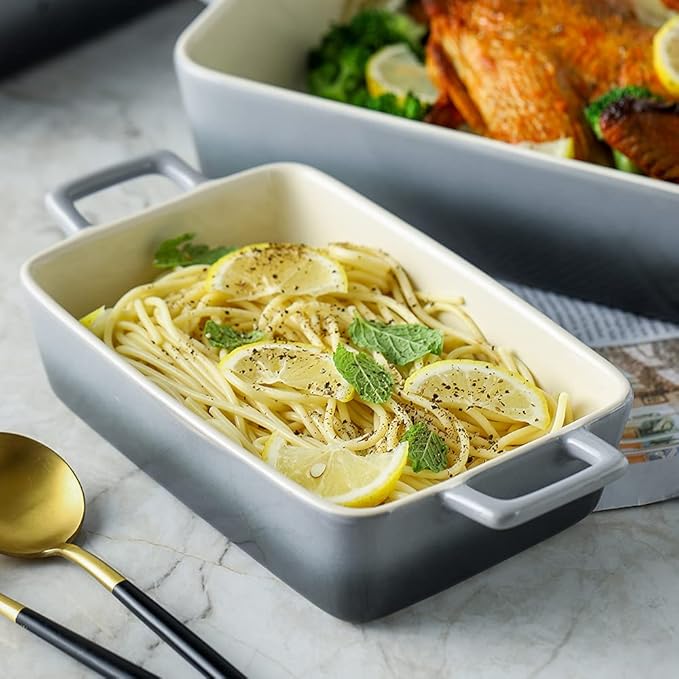 KOOV Bakeware Set, Ceramic Baking Dish, Rectangular Baking Pans for Cooking, Cake Dinner, Kitchen