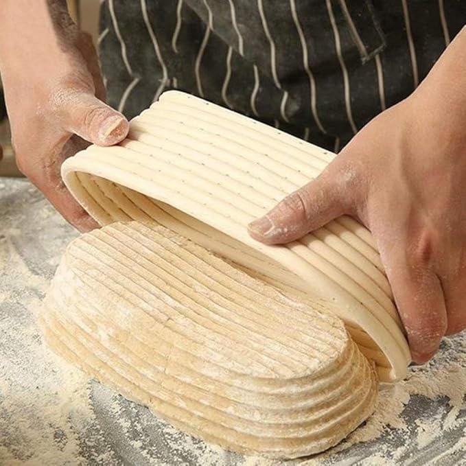 Banneton Bread Proofing Basket, 2 Pack 10 Inch Oval Sourdough Proofing Basket, Sourdough Bread